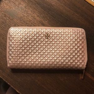Tory Burch Marion Rose Gold Wallet EUC